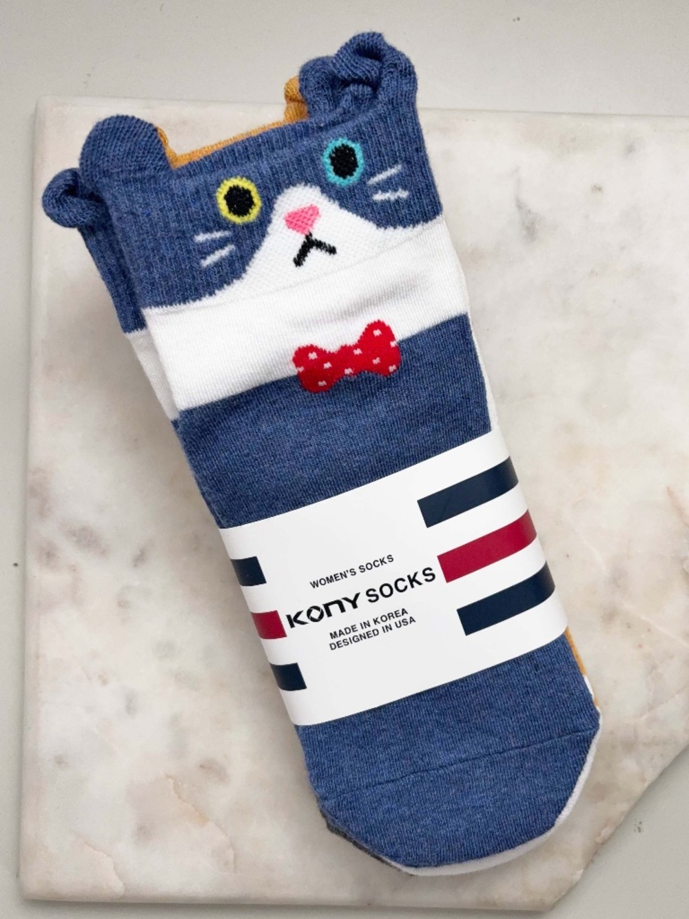 KONY Socks Women’s Cat Ankle Socks Cotton Blend Novelty Ears Korea New